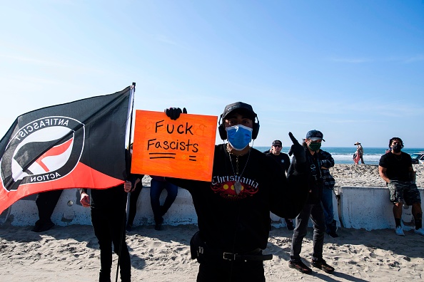 Antifa protesters - Pacific Beach, San Diego